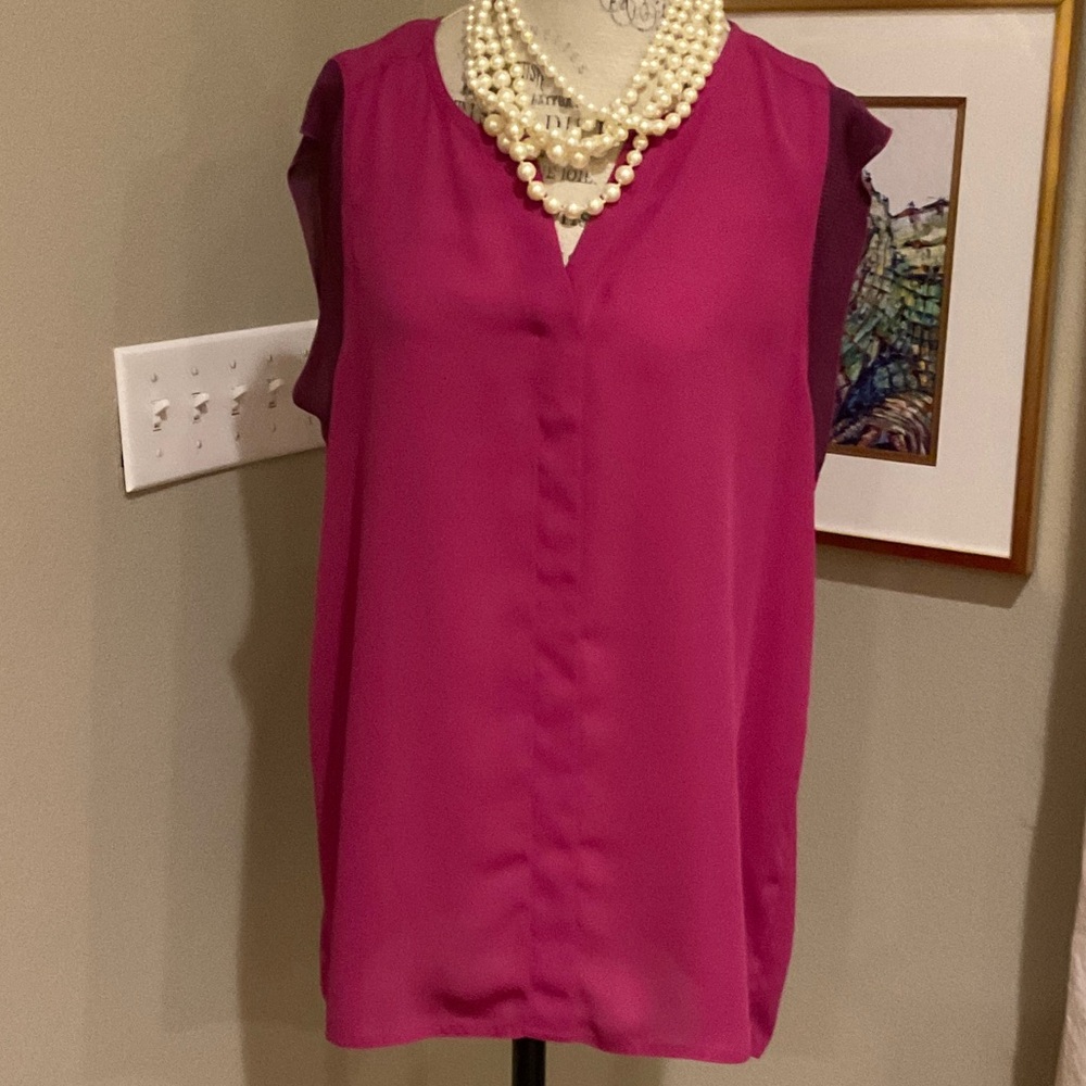CAbi Fuchsia and Purple Sleeveless Blouse